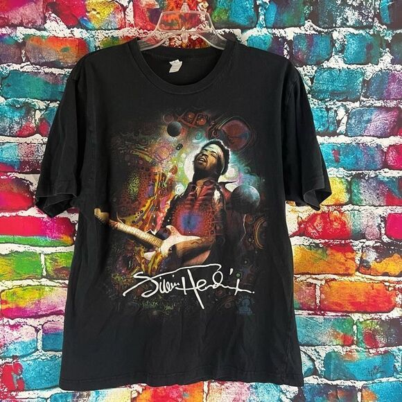 Jimi Hendrix Graphic T-Shirt Tee Anvil Brand Size Large - Picture 1 of 5